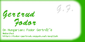 gertrud fodor business card